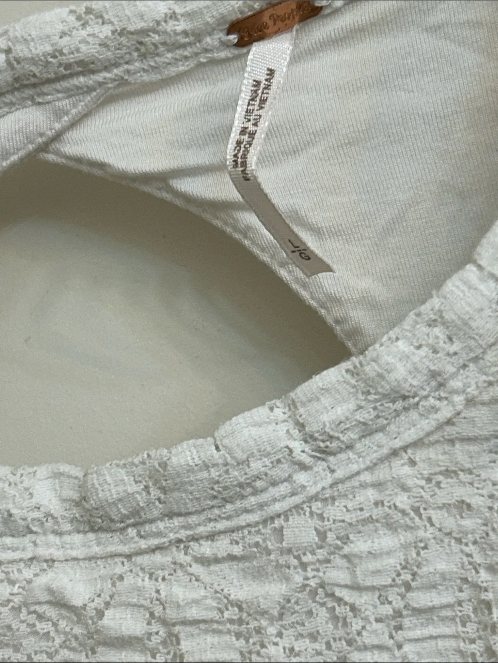 Free People White Lace Peasant Blouse